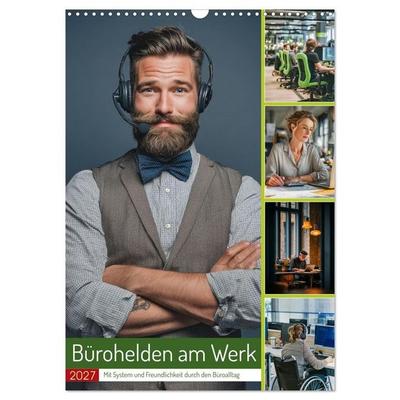 Bürohelden am Werk (Wandkalender 2027 DIN A3 hoch), CALVENDO Monatskalender
