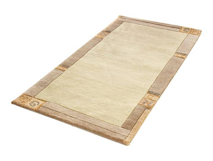Handgeknüpfte Brücken und Teppiche, beige, Größe 118 (Brücke, 90x160 cm)