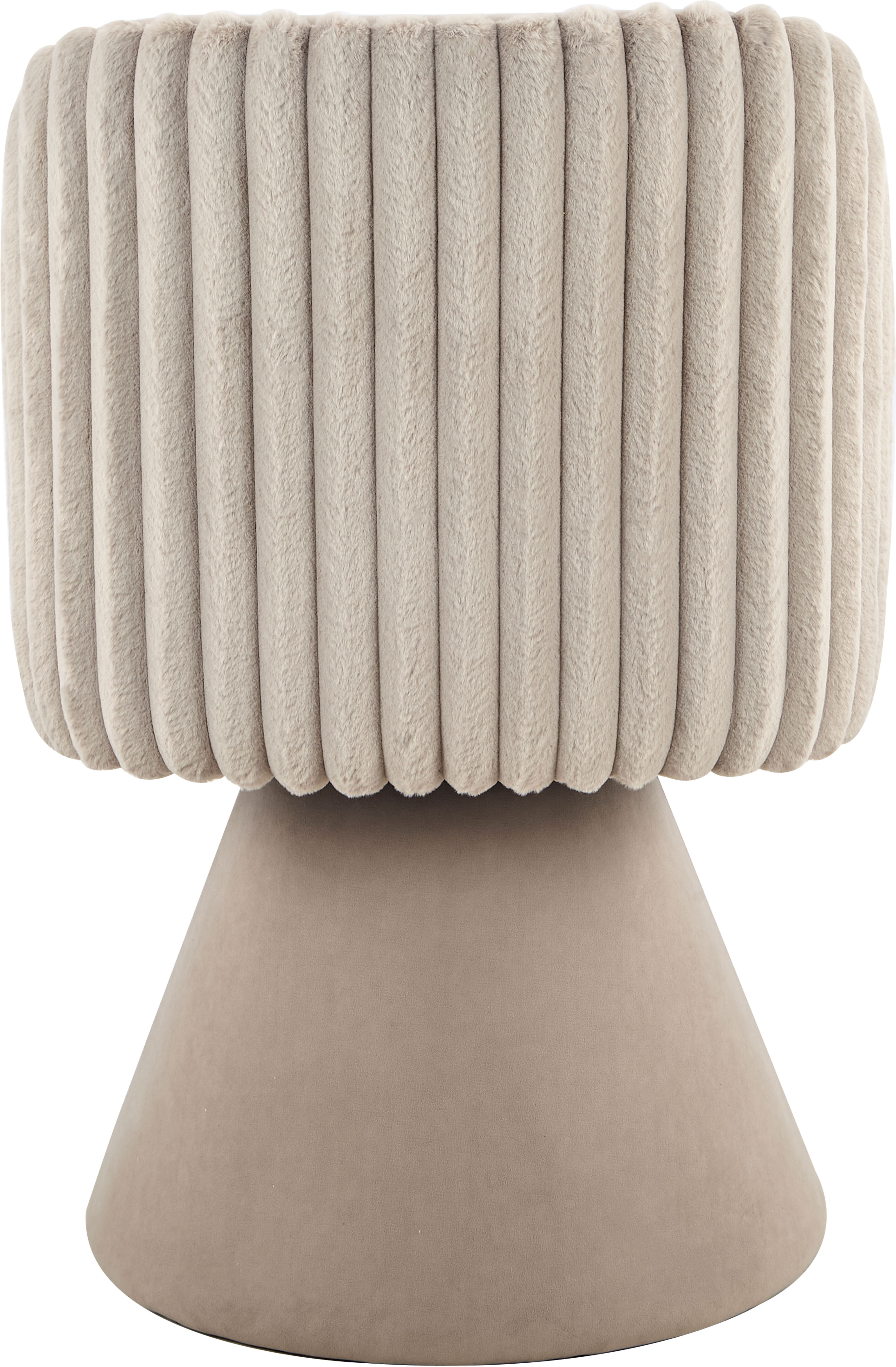 Esszimmerstuhl HELA "BARI I Drehstuhl", beige (schlamm, schlamm, schlamm), B:54cm H:84cm T:61cm, Polyester, Stoff, Stühle, Esszimmerstuhl, 360 drehbar, Polsterfuss, Materialkombi, Aussen Felloptik Innen Velvet schlamm, schlamm, schlamm B/H/T: 54cm x 84cm 