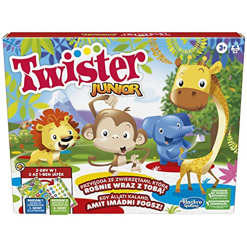 Twister Junior Game - 2-zijdige dierenavontuurmat - Gezelschapsspel voor 2 tot 4 spelers