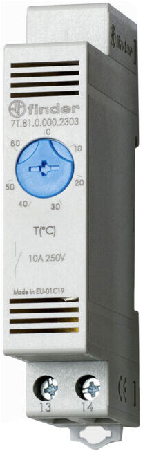 Finder Vari-Thermostat 1S-10A pour rail DIN 7T.81.0.000.2303 (7T8100002303)