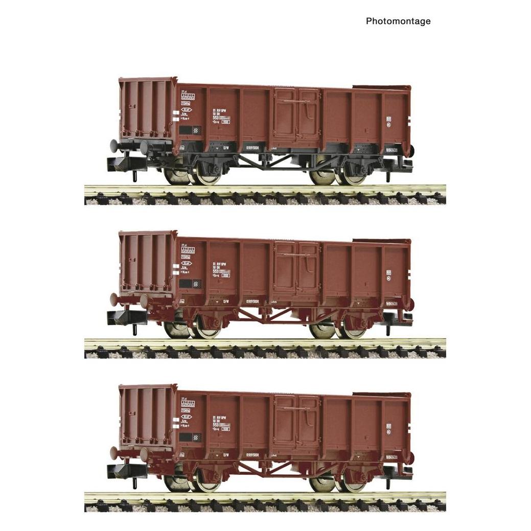 Fleischmann 6660156 N 3-tlg. Set: Offene Güterwagen, DR (Spur N) (6660156)
