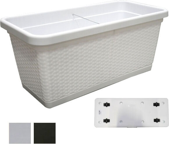 stefanplast 75350 Vaso Natural Rettangolare Bianco 80x40 H. 34 - 75350