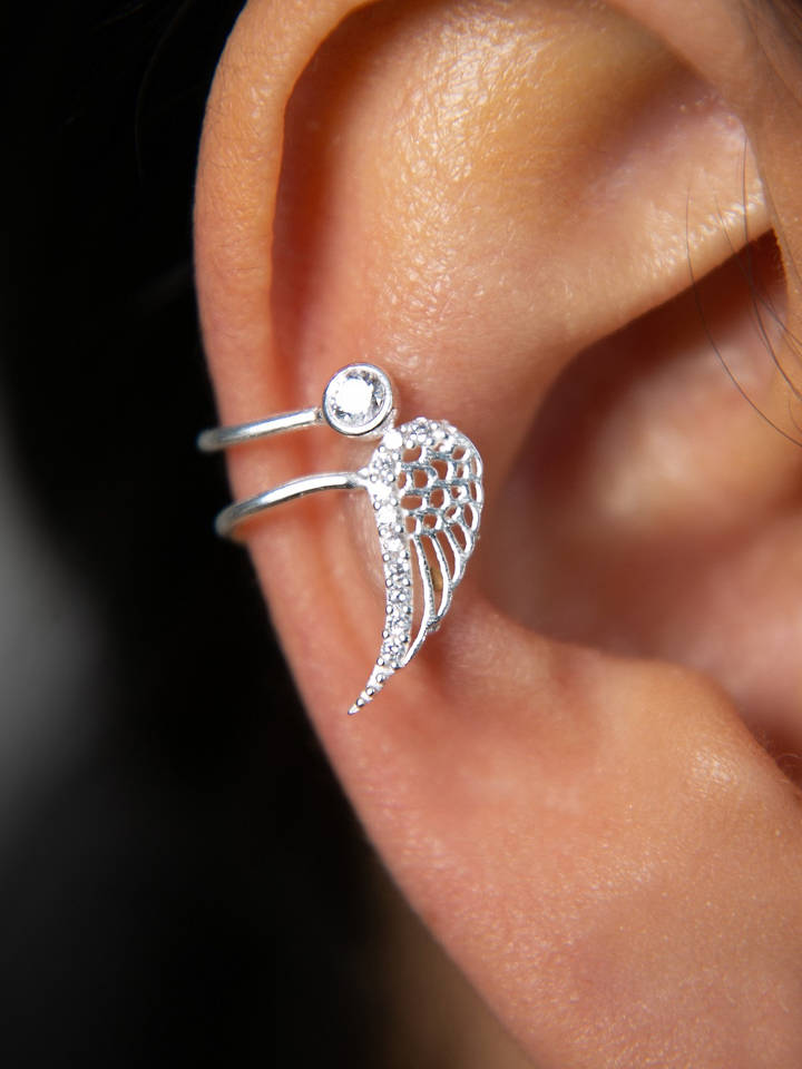 Heliophilia Silber-Earcuff mit Edesteinen - onesize
