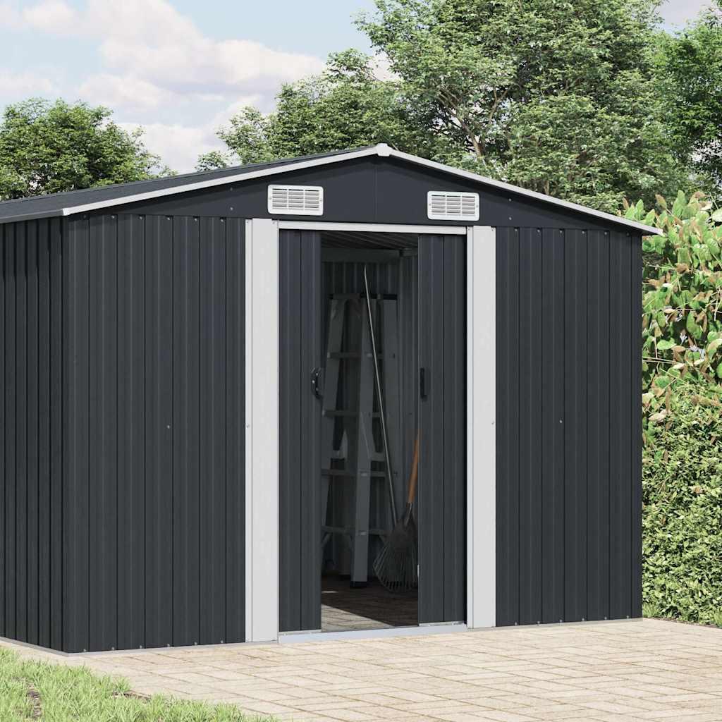 vidaXL Gerätehaus Anthrazit 257x990x181 cm Verzinkter Stahl