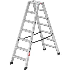 Hailo Stehleiter Master D100, 10000114, beidseitig begehbar, aus eloxiertem Aluminium, bis 150kg, mit 2 x 7 Stufen