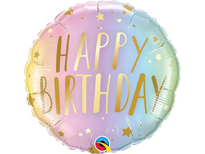 Folat - Folieballon 'Happy Birthday' Ombre & Sterren - 45cm