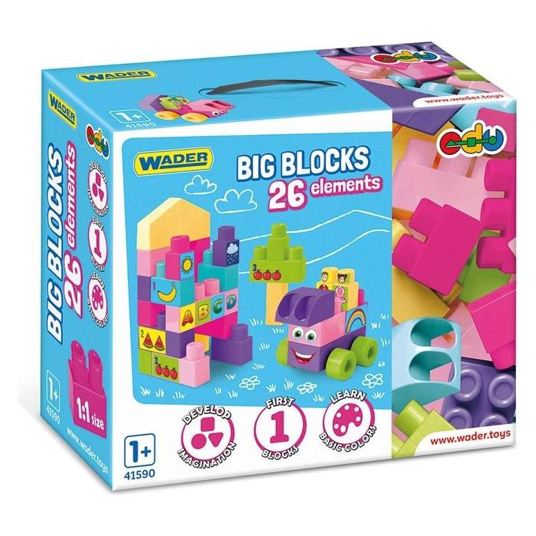 Wader Big BlocksSpielbausteine 26 Elemente rosa (41590)
