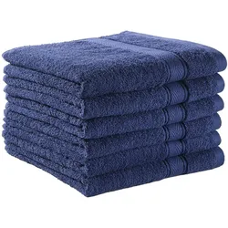 BettwarenShop Handtuch Serie Essential Handtuch 6er Pack 50x100 cm | blau - blau