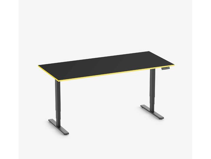 FOKUS Gamingschreibtisch Schwarz 180x80 Rechteck Yellow Cab