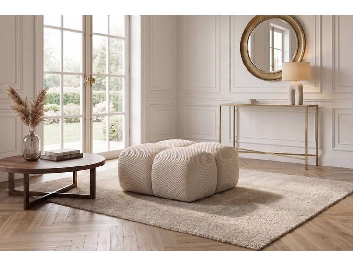Kaiser Möbel Hocker Pouf für das Wohnzimmer, Stoff Sonic 3D, AVERRO (Pouf), Bubble-Design,Premium-Optik,kombinierbar mit AVERRO-Kollektion