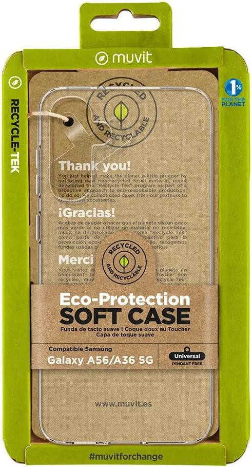 Muvit For Change telefoonhoesje voor Samsung Galaxy A56/A36 5G, transparant, one size