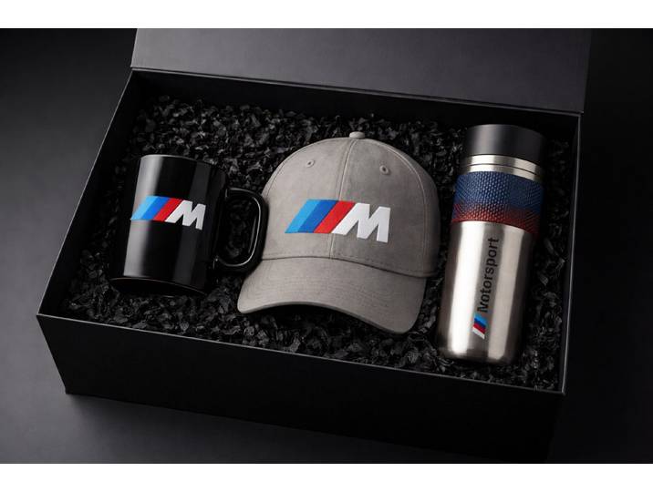 BMW Thermobecher BMW M Perfomance Geschenkset Geschenkbox Mütze Tasse Thermobecher, 3-tlg.
