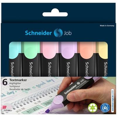 Schneider Textmarker Job Pastell, 6er Set