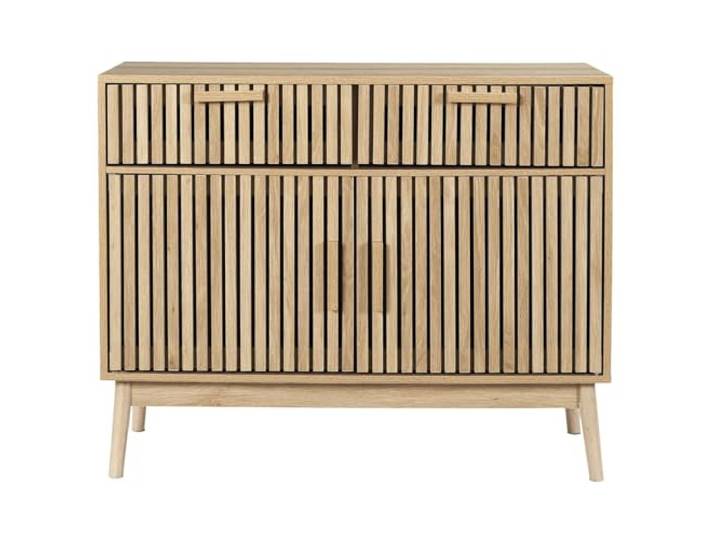 HOME DECO FACTORY Modernes Buffet Holz 2 Schubladen und Doppeltür Holzwerkstoff, modernes Buffet, 2 Schubladen, Doppeltür, Stauraum und Dekoration, 100x35x80 cm, mehrfarbig