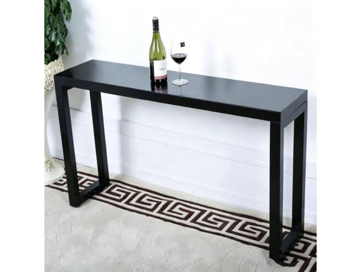 LJWFZBD Massiver Kiefernholz‑Konsolentisch, schmaler Flurtisch für Eingang Massivholz-Struktur, schmales Design, platzsparend, hohe Standfestigkeit, Wohnzimmer(Black,39.4 (100cm))