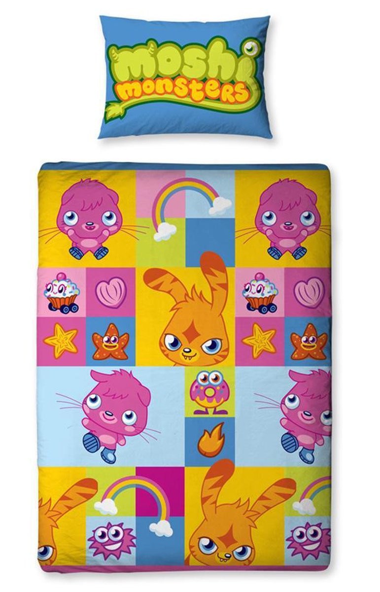 Moshi Monsters Dekbedovertrek Monsters Eenpersoons 135 x 200 cm Multi