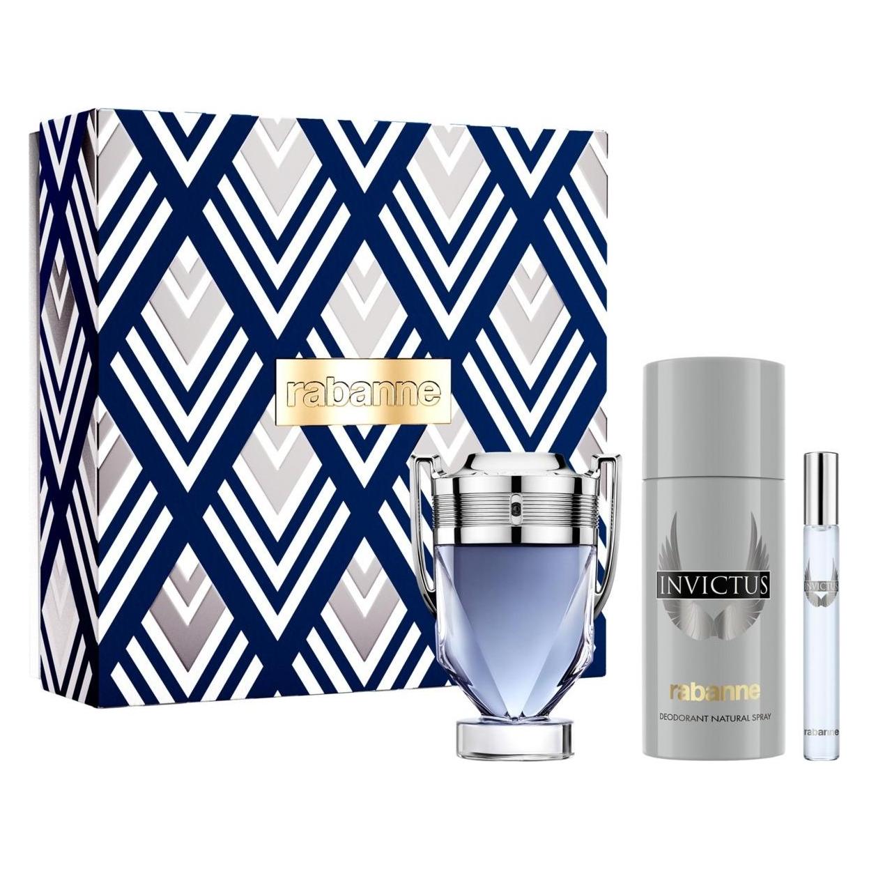 Paco Rabanne Invictus Eau De Toilette For Men 100ml (Parfum Set) (67451501)