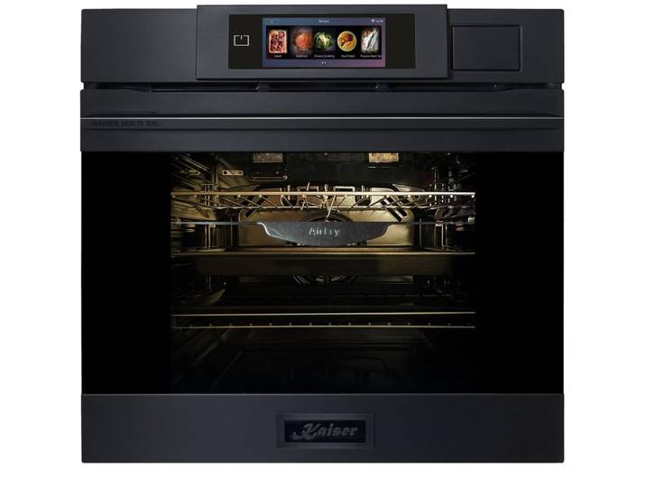 Kaiser Küchengeräte Dampfbackofen La Perle Noire EH 6341 Einbaubackofen 60 cm, Graphitgrau Matt Moire Elektrobackofen mit Dampf, Heißluftbackofen, 37 Betriebsfunktionen inklusive Air Fry, Heißluft PLUS, Grill, Pizza, Gären, Warmhalten, Trocknen und Auftauen. EH 6341, mit 1-fach-Teleskopauszug, Dampfreinigung, 1,15L-Wassertank, Schnellvorheizen/Dampfgarbehälter/Fleischthermometer