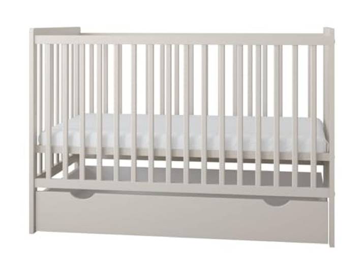 zee Kaschmir Babybett LUMI 120x60 cm mit Matratze Schutzgitter und Schublade 2in1 Kinderbett aus Kiefernholz Höhenverstellbar
