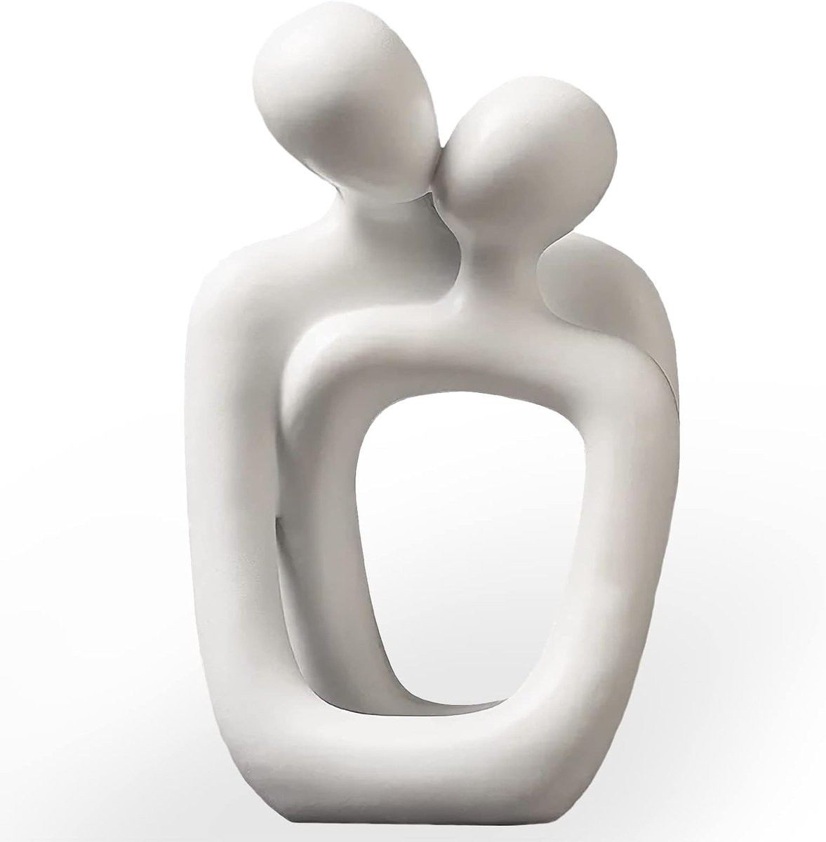 Abstract Wit Buste Standbeeld Paar Liefdes Sculptuur voor Woonkamer Decoratie