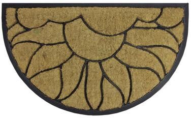 Northlight Brown and Black Sunflower Half Round Doormat 29 x 17 - 29.75