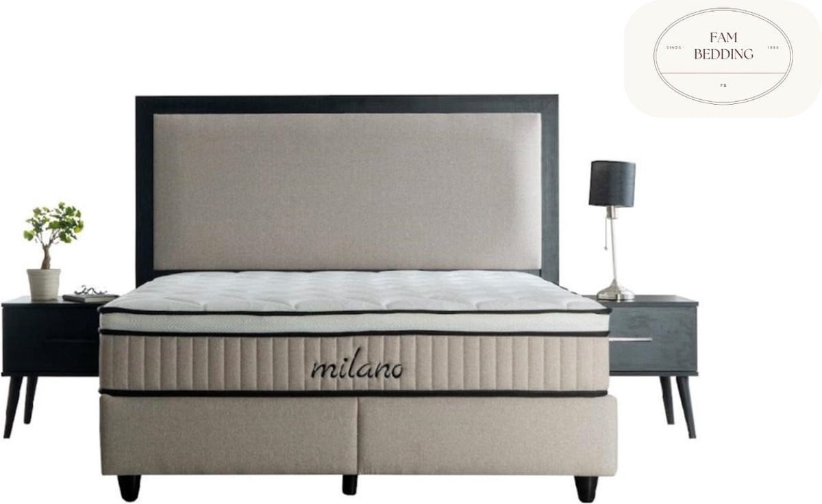 Milano 2-persoons opberg boxspring 160 x 200 cm