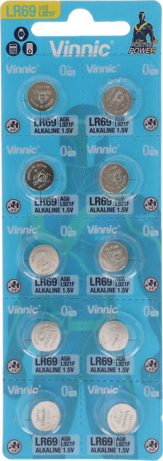 Vinnic Mini alkaline batterijen L921F, 10 stuks