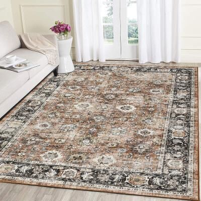 Garvee Vintage Distressed Floral Neutral Color Area Rug