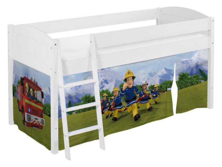 Lilokids Hochbett Kinderbett IDA Landhaus mit FEUERWEHRMANN SAM LILOKIDS 90x200cm
