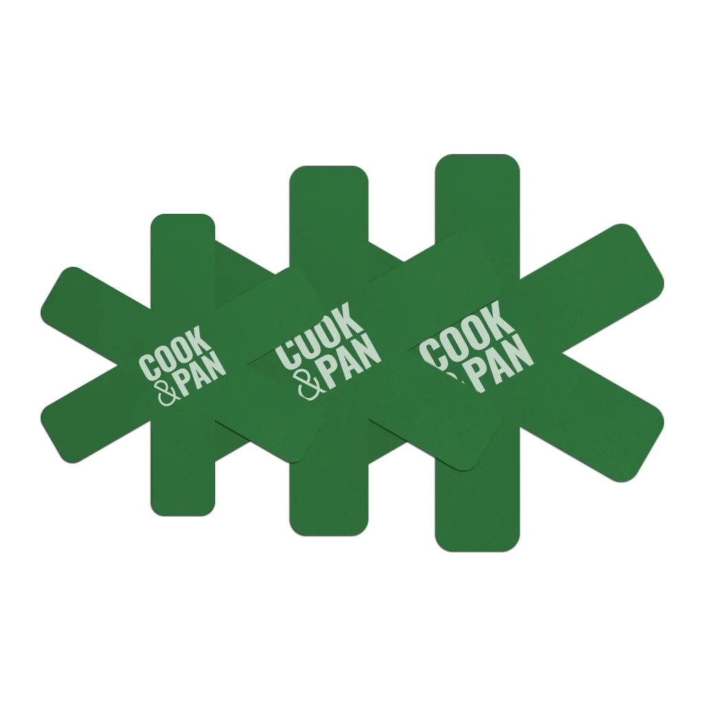 Cook & Pan Go Green Pannenbeschermer 3-Pack - Groen - PFAS-vrij - Geschikt voor inductie