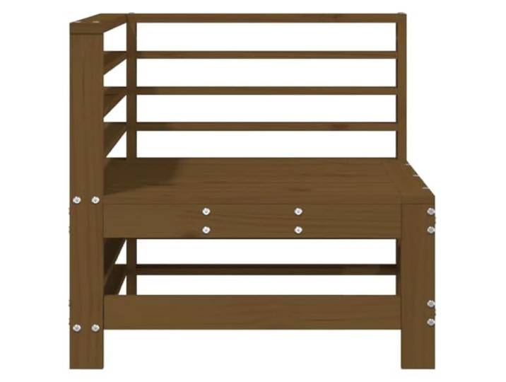 KTHLBRH Ecksofa für den Garten, Braun, Bernstein, Massivholz, Kiefer Modulares Lattenrost-Design, 110 kg pro Sitz, für Terrasse und Terrasse