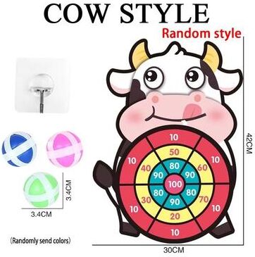 Inspired Finds Montessori Sticky Ball Dart Board Target Game For Kids Ages 4 To 6 cow