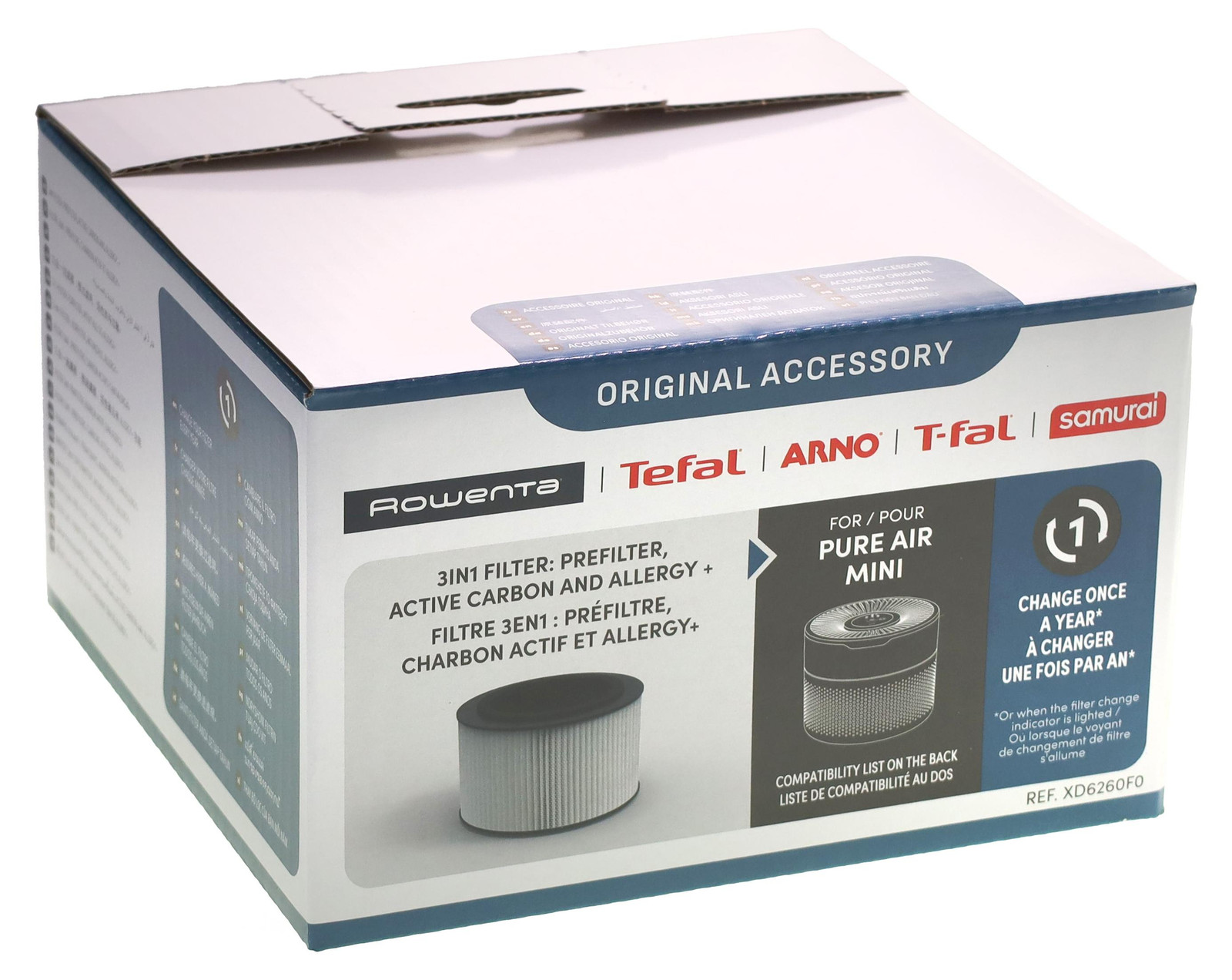 Rowenta XD6260F0 filter voor de Pure Air Mini luchtzuiveraars PU1520, PU1521 en PU1522