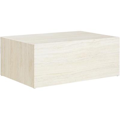 Couchtisch SALESFEVER "Almeria Wohnzimmertisch Stilvoller Beistelltisch 90/60 cm", beige (travertin, optik), B:90cm H:35cm T:60cm, MDF, mit Melaminfolie überzogen, Tische, Couchtisch, Eleganz trifft Funktionalität: 90x60cm, Marmoroptik-Folierung