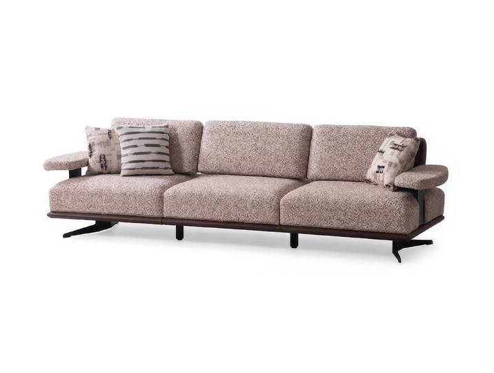 Xlmoebel 4-Sitzer Sofa 4 Sitzer Modern Beige Edel Luxus Design Wohnzimmer Polster, 1 Teile, Manuell verstellbar, Mit Kissen, Sitztiefenverstellung, Verstellbar