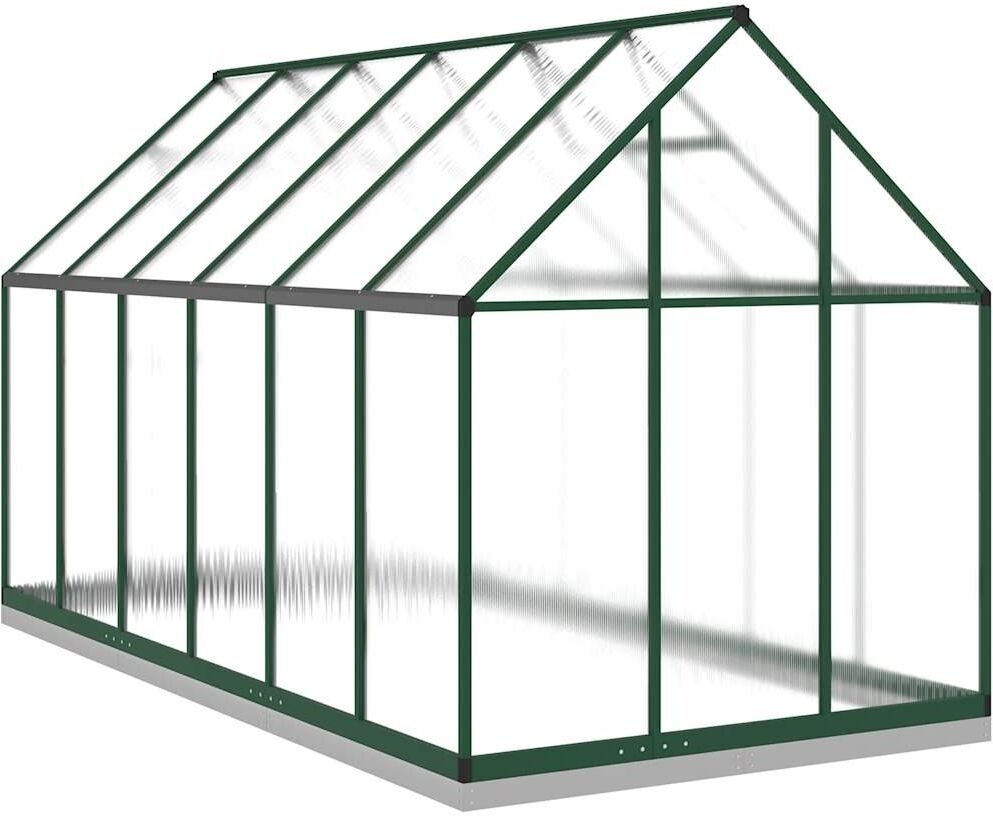 vidaXL Serre avec cadre de base vert 334x169x202 cm aluminium