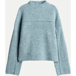 Rippstrickpullover Poffa mit Biesen Detail Blau 42