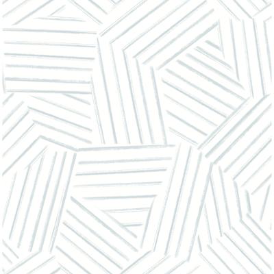 A-Street Prints Helene Sky Blue Geometric Lines Wallpaper