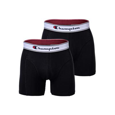 Boxershorts CHAMPION "Boxershort 2er Pack", Herren, Gr. S, schwarz, Obermaterial: 95% Baumwolle CO. 5% Elasthan EL., Unterhosen