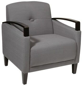 Office Star Products Main St. Woven Chair w/ Interlace Weave Fabric & Espresso Finish Wood Arms & Legs