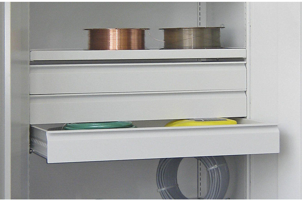Schublade, pulverbeschichtet, für Schwerlastschrank ohne Trennwand, Blendenhöhe 75 mm Pavoy