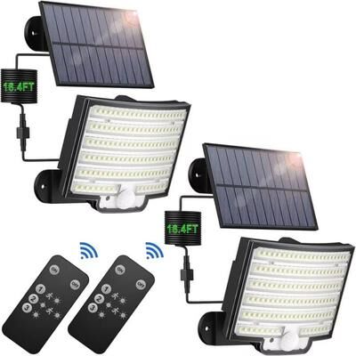 Inspired Finds Solar LED Motion Sensor Outdoor Flood Light Wireless Waterproof Security Light For Patio, Garage, Porch & Yard warm 2ps