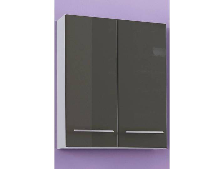 Meuble suspendu 50cm Gris/Gris brillant