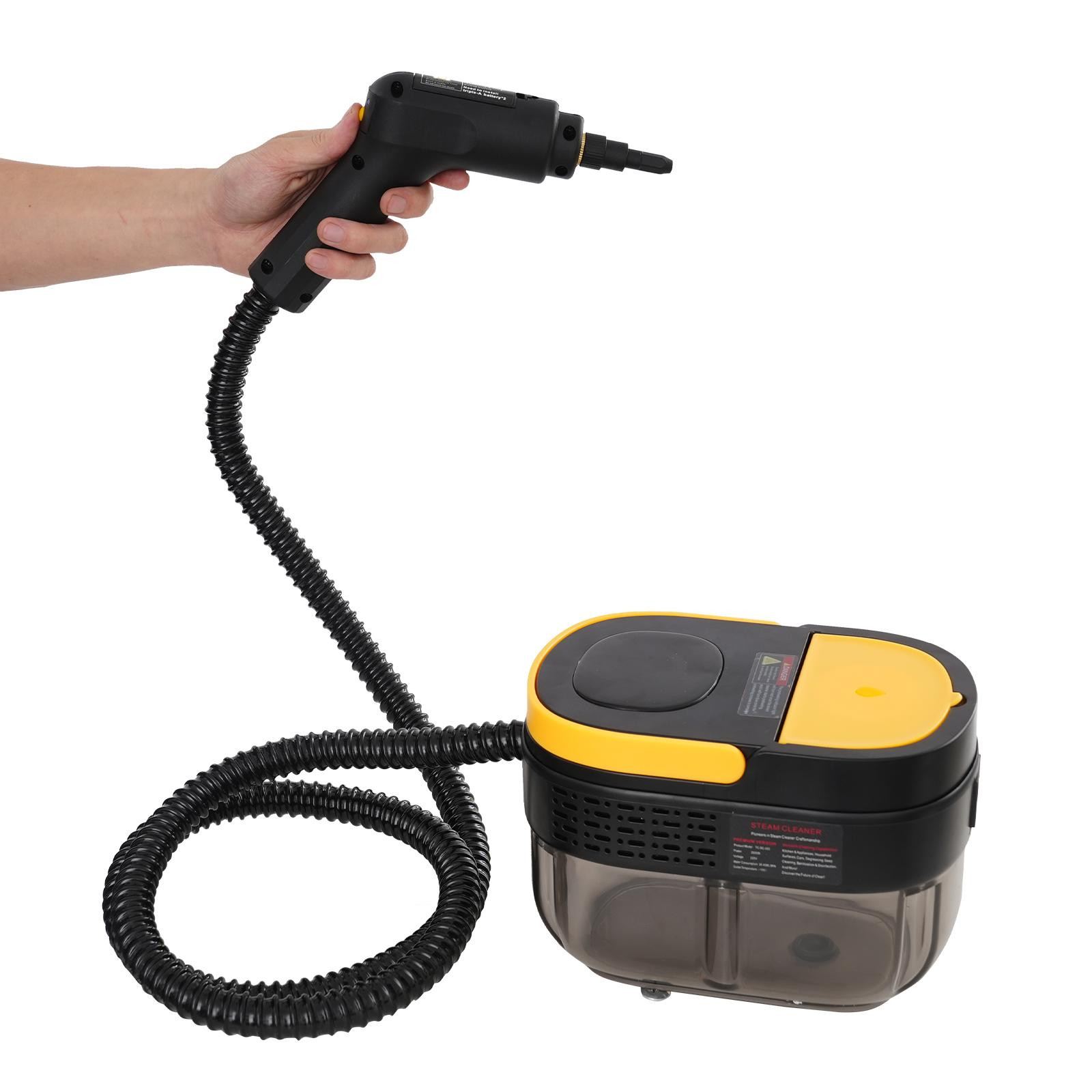 Easybuy Stoomreiniger met 3 standen en diverse opzetstukken, 3 bar, zwart en geel