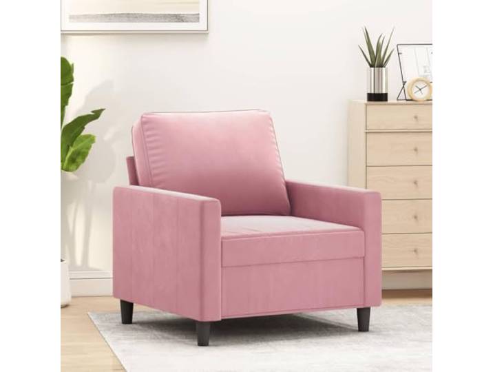 HEFZGDB Rosa Samt Sessel 60 cm Weich Luxuriös Metallgestell Robust Stabiles Design Bequem Gepolsterte Sitzfläche Armlehnen Moderner Hingucker Wohnzimmer Entspannung Lesesessel