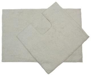 IH Casa Decor 2Pc Cotton Bath Mat W/Rubber Backing Set White