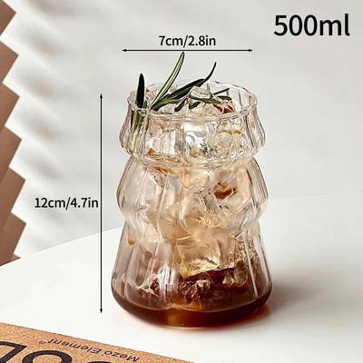 Uplifted Finds INS Ripple Glass Tumbler High Performance Heat Resistant Drinking Glasses For Coffee & Cocktails s11 500 Ml