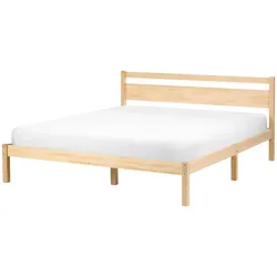 BETT mit Lattenrost 140/200 Kiefernholz Hellbraun Mercurer