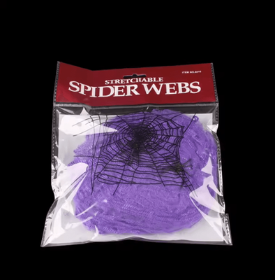 Inspire Curations White Stretchy Halloween Spider Web Decoration Haunted House Cobweb Prop purple